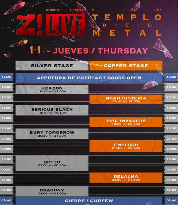 Horarios jueves Z! live 2026