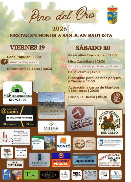 Fiestas Pino del Oro San Juan Bautista