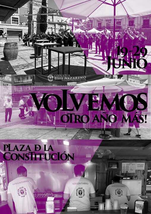 Cartel que anuncia la instalación de la caseta de Jes
