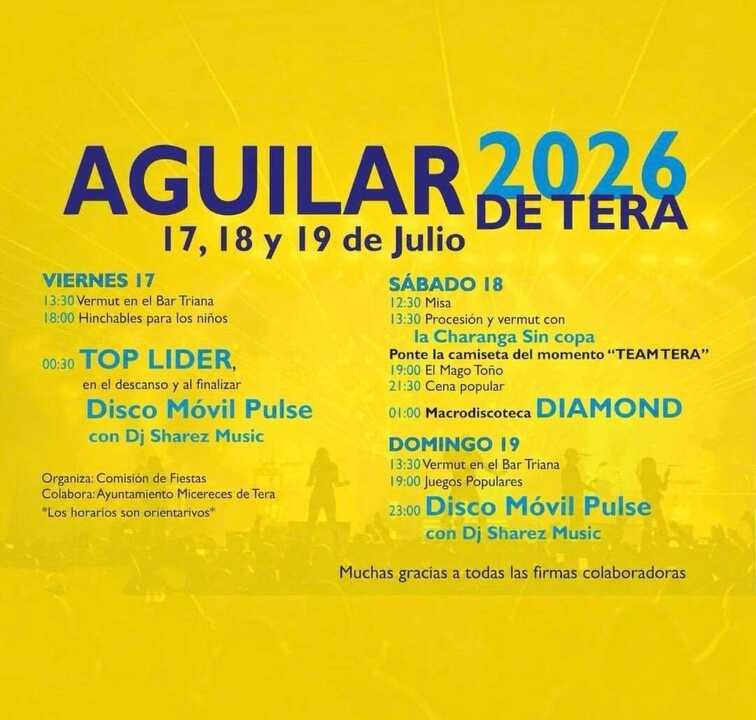cartel fiestas de Aguilar de Tera