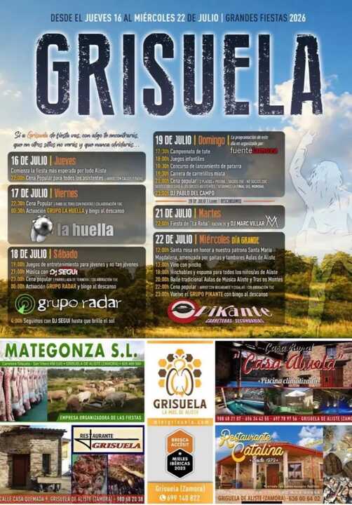 cartel fiestas de Grisuela