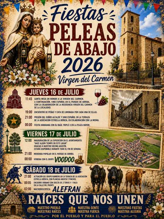 Cartel Fiestas Virgen del Carmen Peleas de Abajo