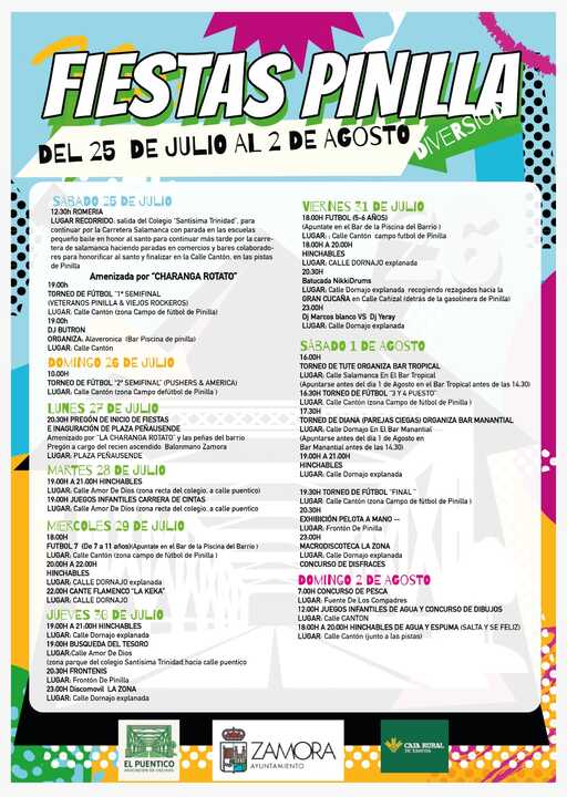 cartel fiestas barrio de Pinilla