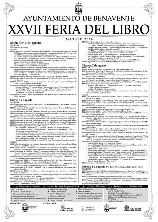 Programa Feria del Libro Benavente 2026