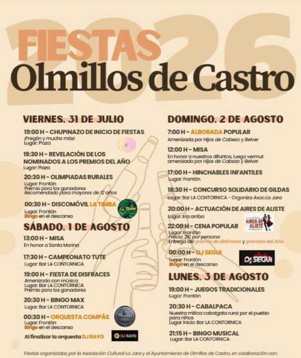 cartel fiestas de Olmillos de Castro
