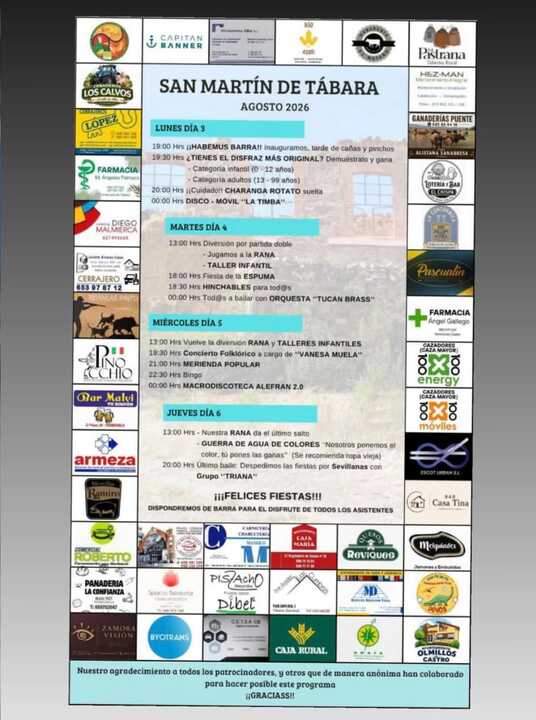 cartel fiestas de San Martín de Tábara