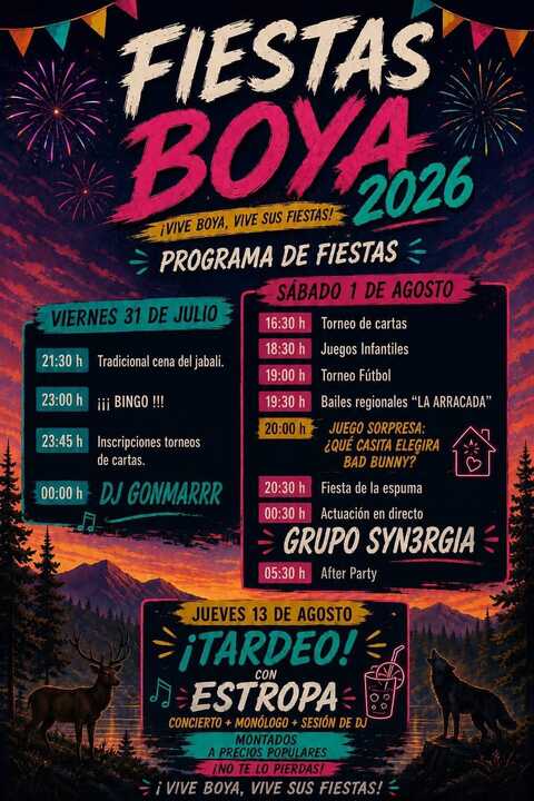 cartel de fiestas de Boya
