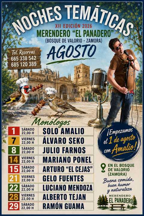 Noches temáticas agosto El Merendero el panadero