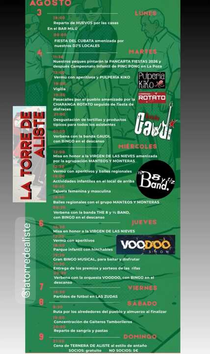 cartel fiestas de La Torre de Aliste