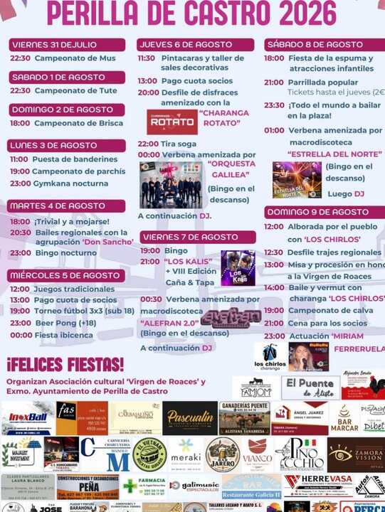 cartel fiestas de Perilla de Castro