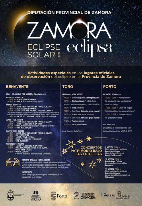 cartel actos eclipse provincia de Zamora