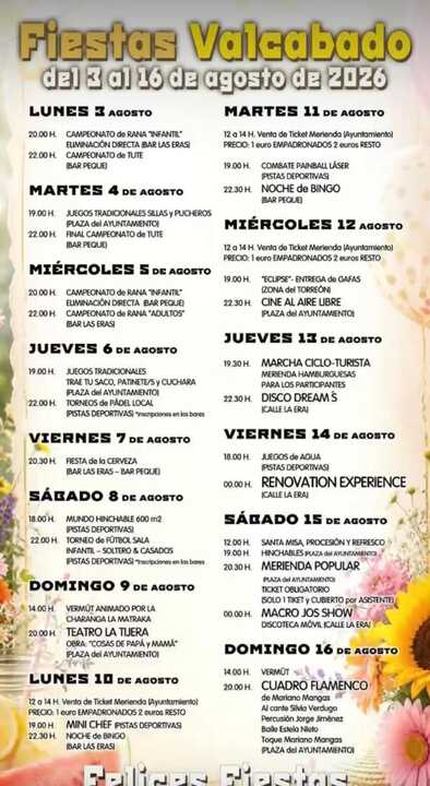 cartel fiestas de Valcabado