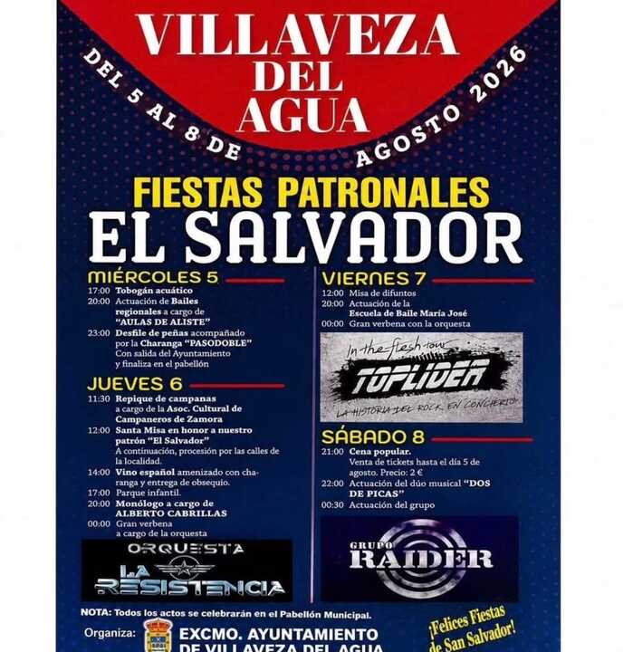 cartel de fiestas de Villaveza del agua